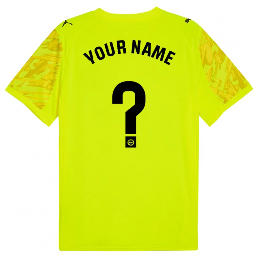 Danxen Barn Deportivo Alaves Gul Svart Målvaktströja 2025/26 T-tröja