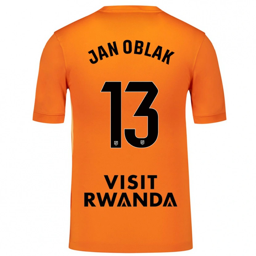 Danxen Barn Jan Oblak #13 Orange Svart Målvaktströja 2025/26 T-tröja