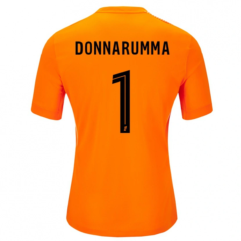 Danxen Barn Gianluigi Donnarumma #1 Orange Svart Målvaktströja 2025/26 T-tröja