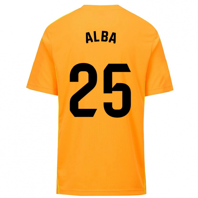 Danxen Barn Alba Acebes Rodríguez #25 Orange Svart Målvaktströja 2025/26 T-tröja