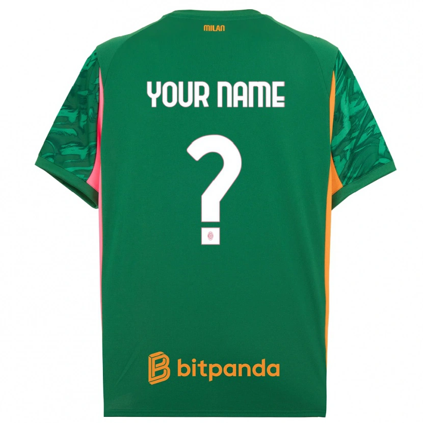 Danxen Barn AC Milan Grön Orange Rosa Målvaktströja 2025/26 T-tröja