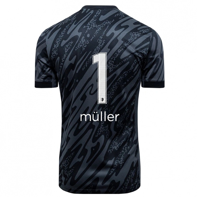 Danxen Barn Philipp Müller #1 Svart Vit Målvaktströja 2025/26 T-tröja