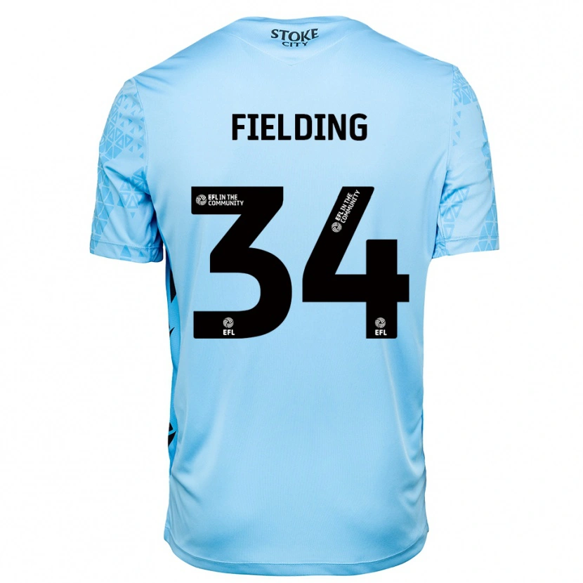 Danxen Män Frank Fielding #34 Himmelblå Svart Målvaktströja 2025/26 T-tröja