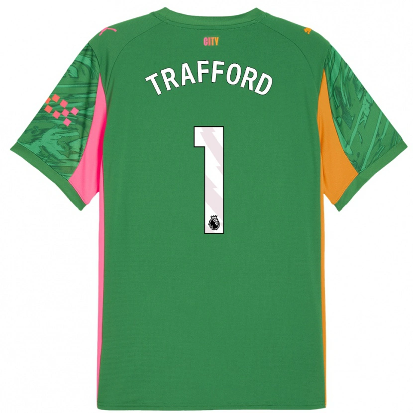 Danxen Män James Trafford #1 Grön Orange Målvaktströja 2025/26 T-tröja