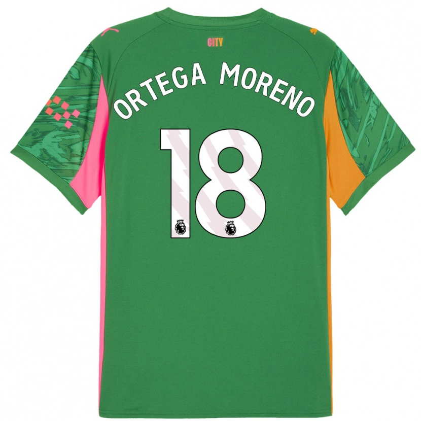 Danxen Män Stefan Ortega #18 Grön Orange Målvaktströja 2025/26 T-tröja