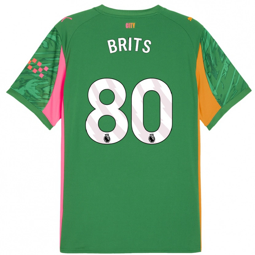 Danxen Män Spike Brits #80 Grön Orange Målvaktströja 2025/26 T-tröja