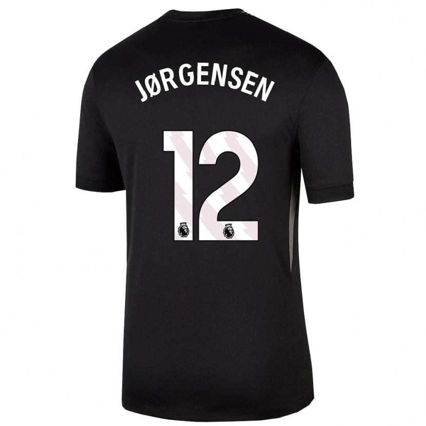 Danxen Män Filip Jørgensen #12 Svart Vit Målvaktströja 2025/26 T-tröja