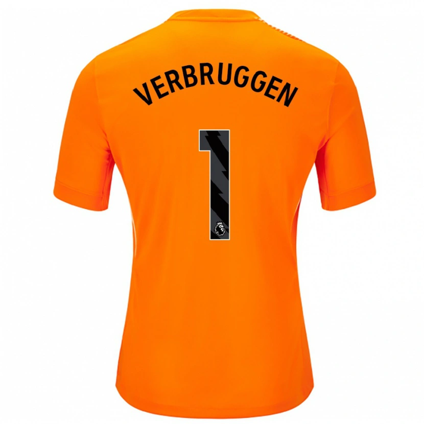 Danxen Män Bart Verbruggen #1 Orange Svart Målvaktströja 2025/26 T-tröja