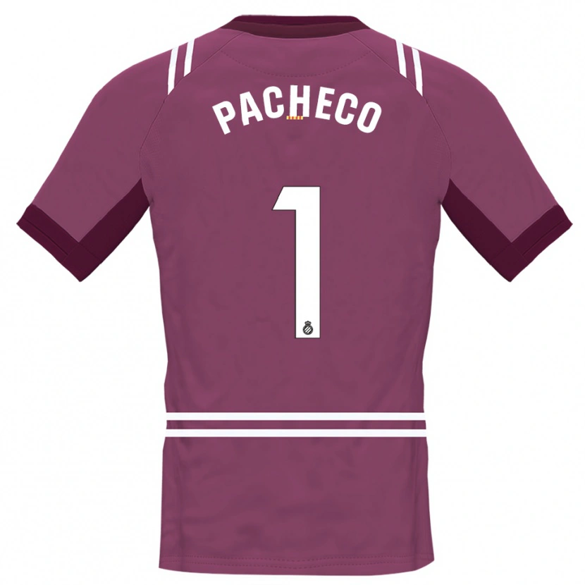 Danxen Män Álvaro Pacheco #1 Burgundy Vit Målvaktströja 2025/26 T-tröja