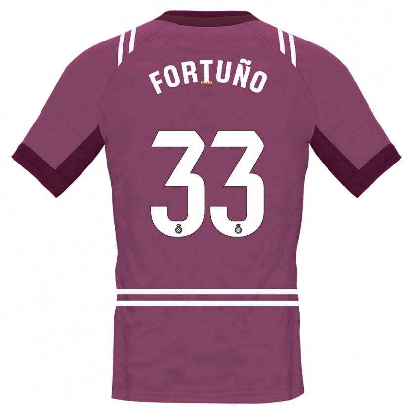 Danxen Män Ángel Fortuño #33 Burgundy Vit Målvaktströja 2025/26 T-tröja