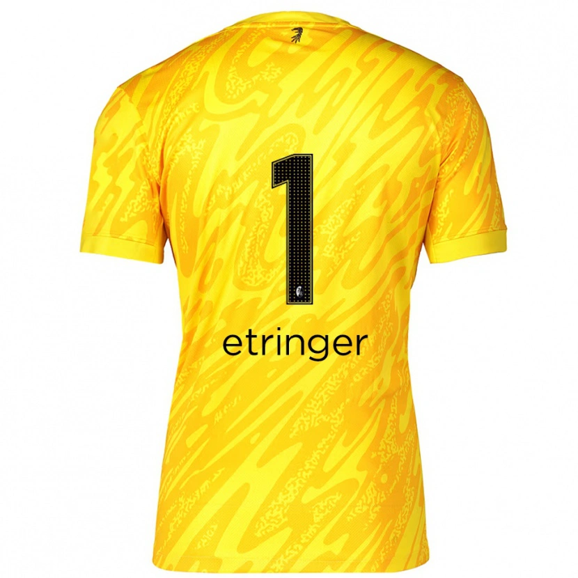 Danxen Män Elias Etringer #1 Gul Svart Målvaktströja 2025/26 T-tröja