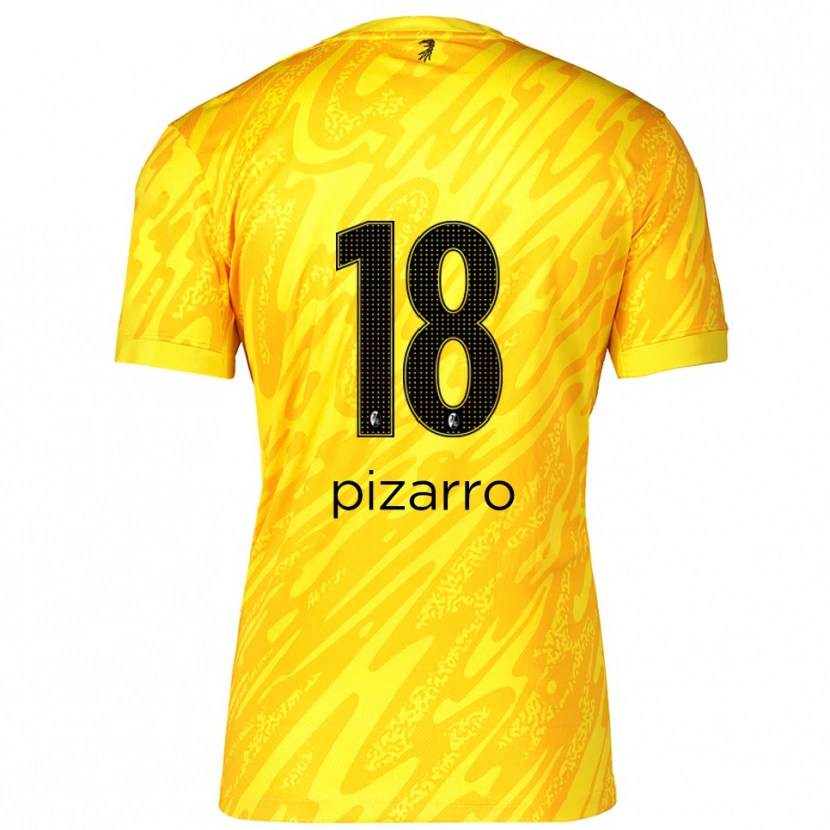 Danxen Män Théodore Pizarro #18 Gul Svart Målvaktströja 2025/26 T-tröja