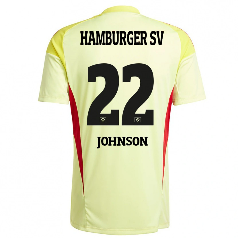 Danxen Män Emmanuel Johnson #22 Gul Svart Röd Målvaktströja 2025/26 T-tröja