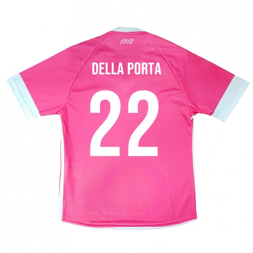 Danxen Män Simone Della Porta #22 Heta Rosa Vit Målvaktströja 2025/26 T-tröja