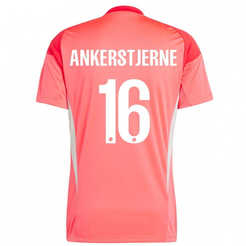 Danxen Män Ida Ankerstjerne #16 Röd Vit Målvaktströja 2025/26 T-tröja
