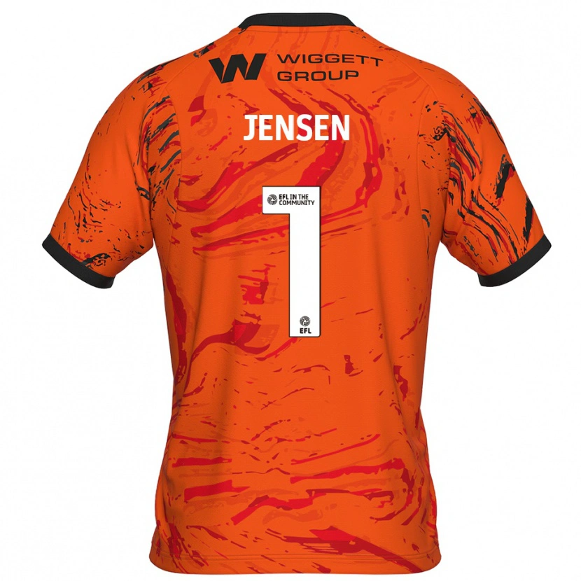 Danxen Män Lukas Jensen #1 Orange Svart Målvaktströja 2025/26 T-tröja