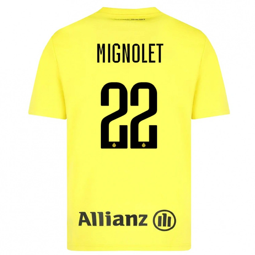 Danxen Män Simon Mignolet #22 Gul Svart Målvaktströja 2025/26 T-tröja