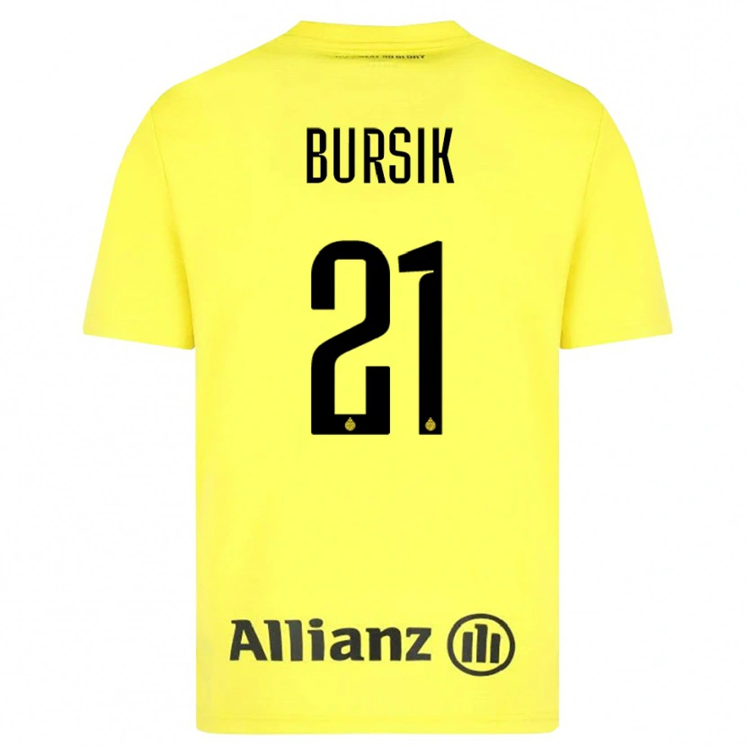 Danxen Män Josef Bursik #21 Gul Svart Målvaktströja 2025/26 T-tröja