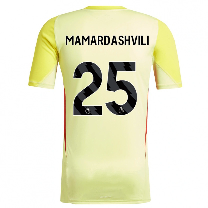 Danxen Män Giorgi Mamardashvili #25 Gul Röd Målvaktströja 2025/26 T-tröja