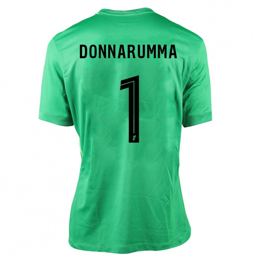 Danxen Män Gianluigi Donnarumma #1 Grön Svart Målvaktströja 2025/26 T-tröja
