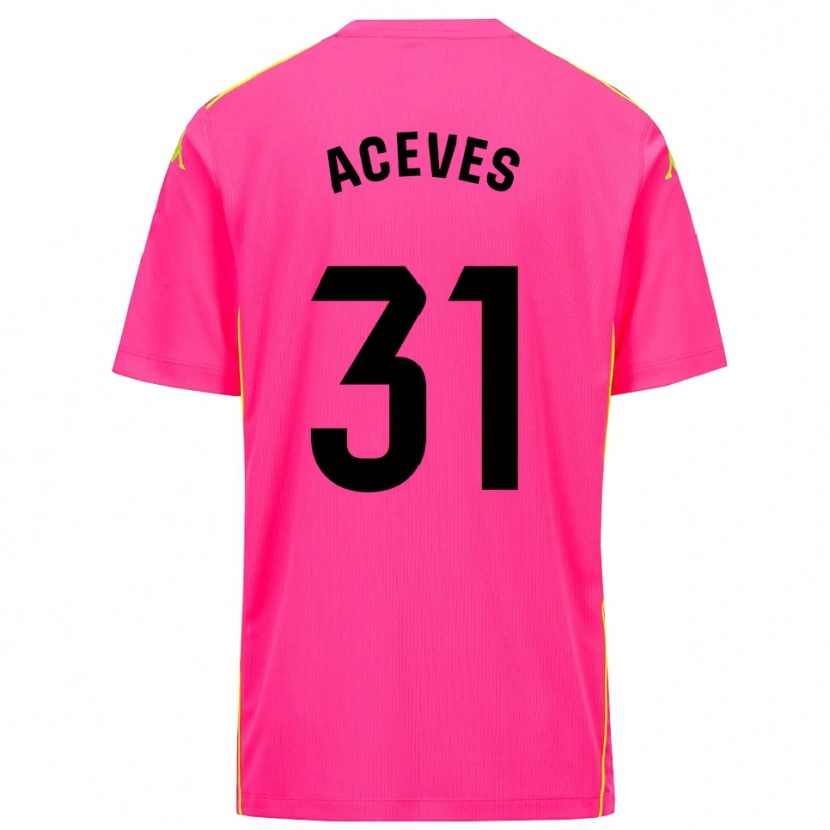 Danxen Män Álvaro Aceves #31 Djup Rosa Svart Målvaktströja 2025/26 T-tröja
