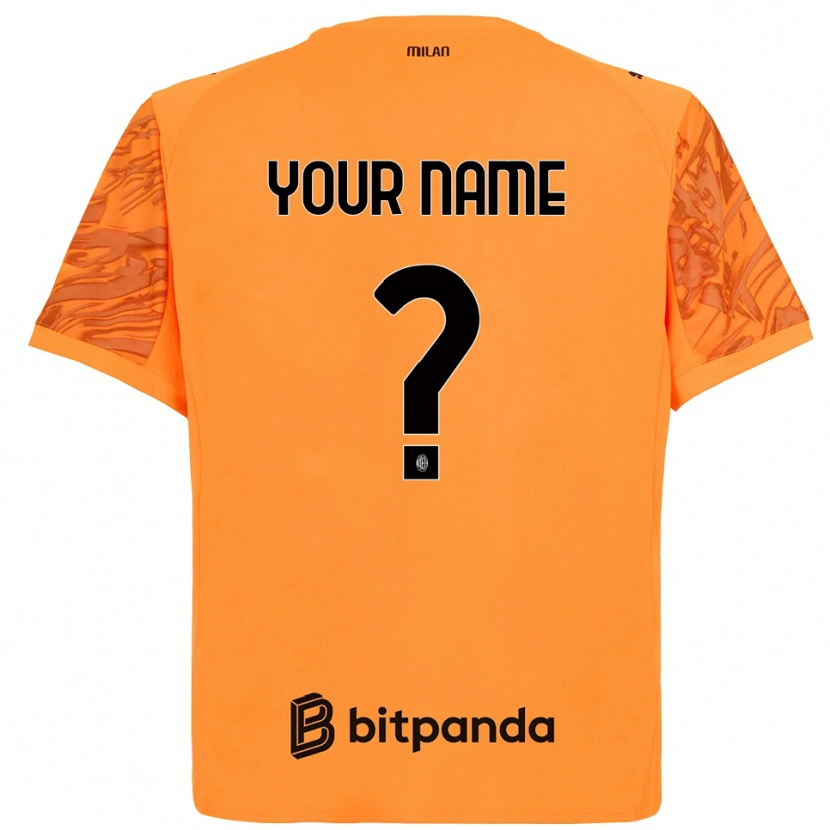 Danxen Män AC Milan Orange Gul Svart Målvaktströja 2025/26 T-tröja