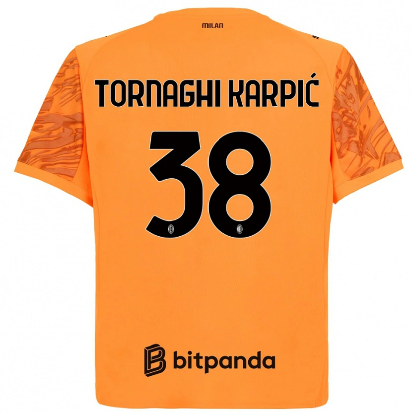 Danxen Män Lavinia Tornaghi Karpić #38 Orange Gul Svart Målvaktströja 2025/26 T-tröja