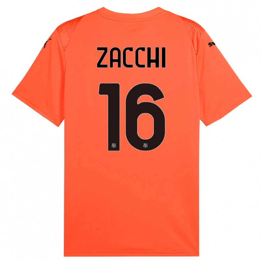 Danxen Män Gioele Zacchi #16 Orange Svart Målvaktströja 2025/26 T-tröja
