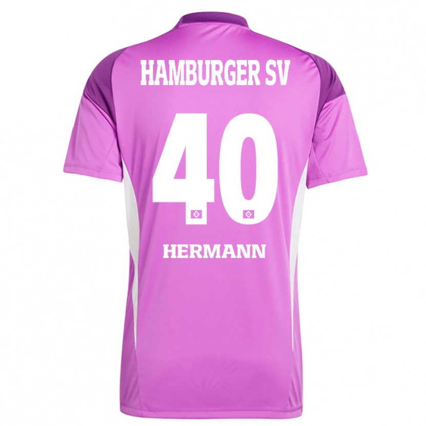 Danxen Män Hannes Hermann #40 Lila Vit Lila Målvaktströja 2025/26 T-tröja