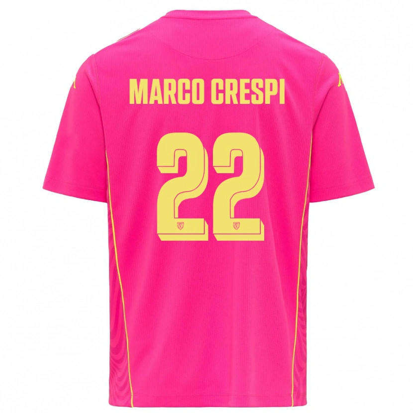 Danxen Män Gian Marco Crespi #22 Djup Rosa Gul Målvaktströja 2025/26 T-tröja
