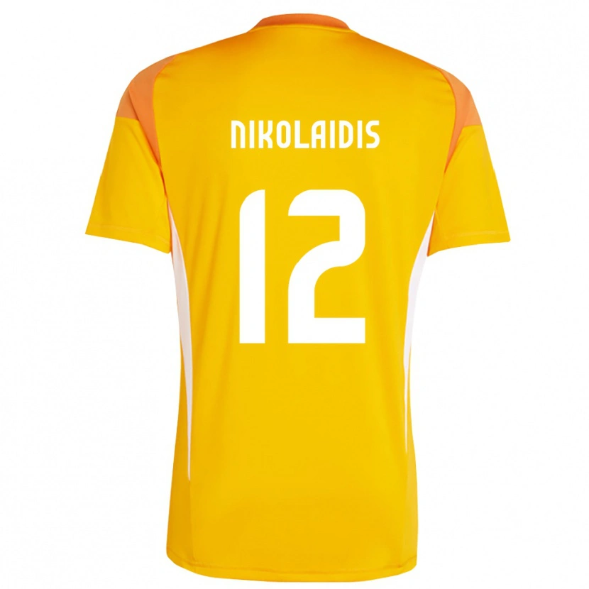 Danxen Män Georgios Nikolaidis #12 Orange Vit Målvaktströja 2025/26 T-tröja