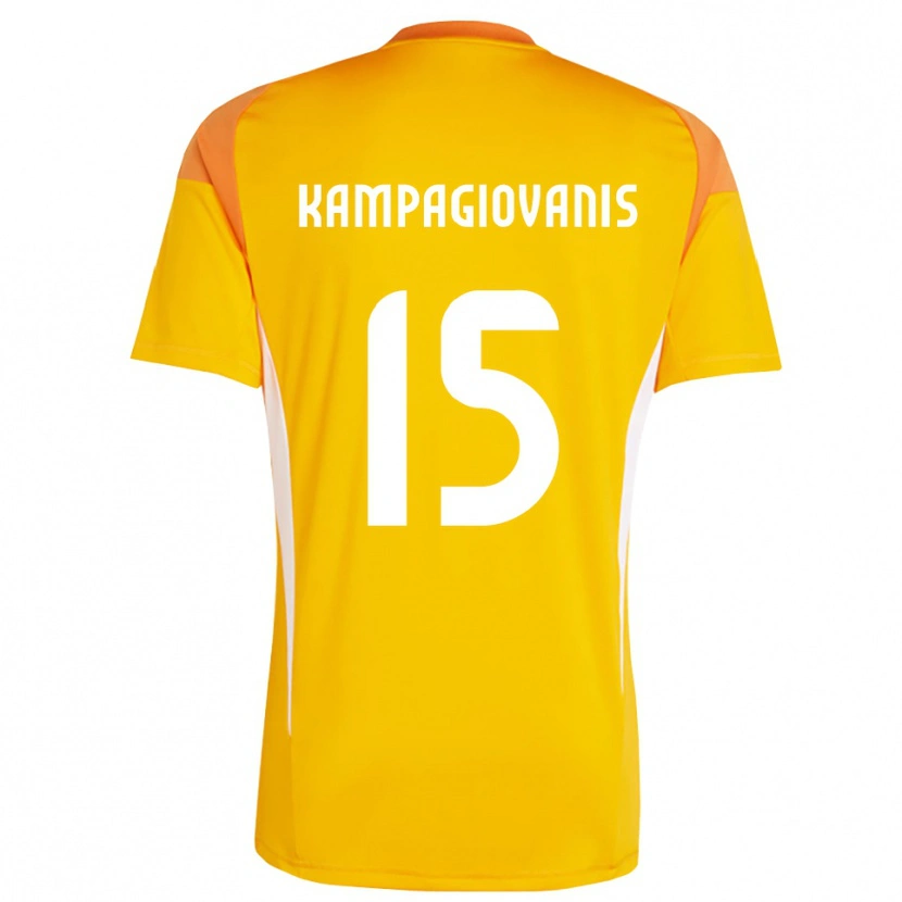 Danxen Män Anastasios Kampagiovanis #15 Orange Vit Målvaktströja 2025/26 T-tröja