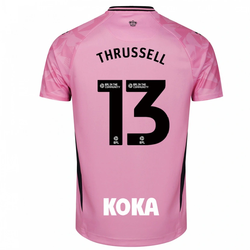 Danxen Män Sebastian Thrussell #13 Ljus Rosa Svart Målvaktströja 2025/26 T-tröja