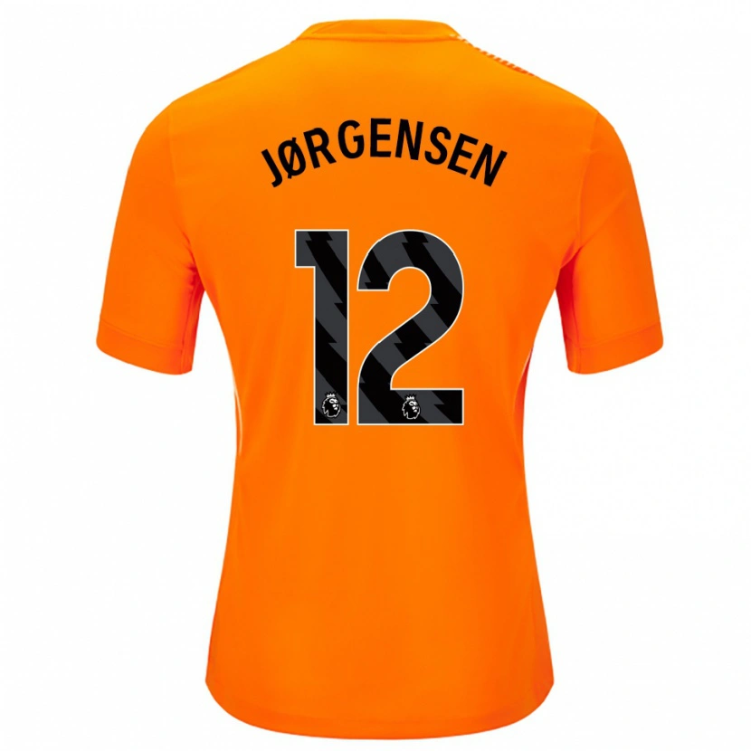 Danxen Män Filip Jørgensen #12 Orange Svart Målvaktströja 2025/26 T-tröja