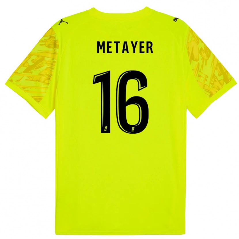 Danxen Män Maxence Metayer #16 Fluorescerande Grön Gul Målvaktströja 2025/26 T-tröja