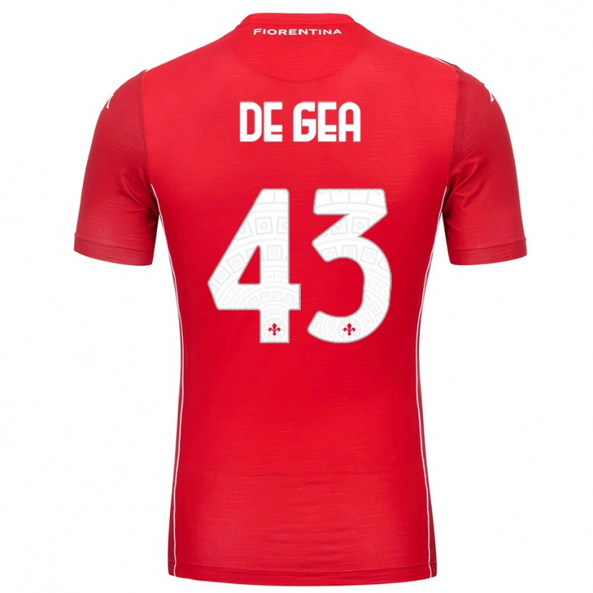 Danxen Män David de Gea #43 Röd Vit Målvaktströja 2025/26 T-tröja