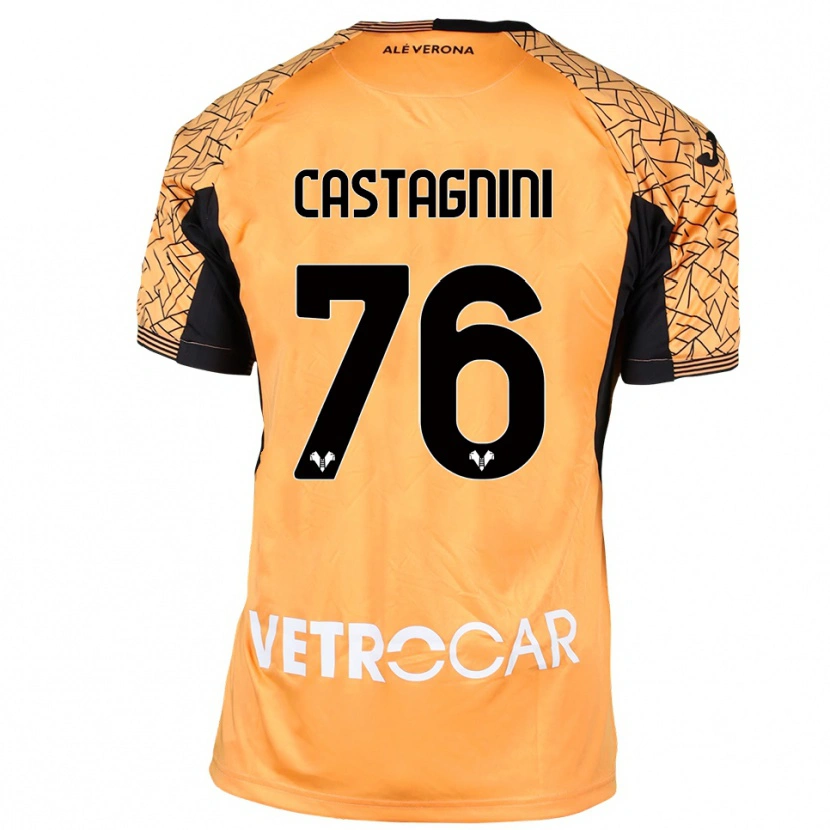 Danxen Män Mirko Castagnini #76 Orange Svart Vit Målvaktströja 2025/26 T-tröja