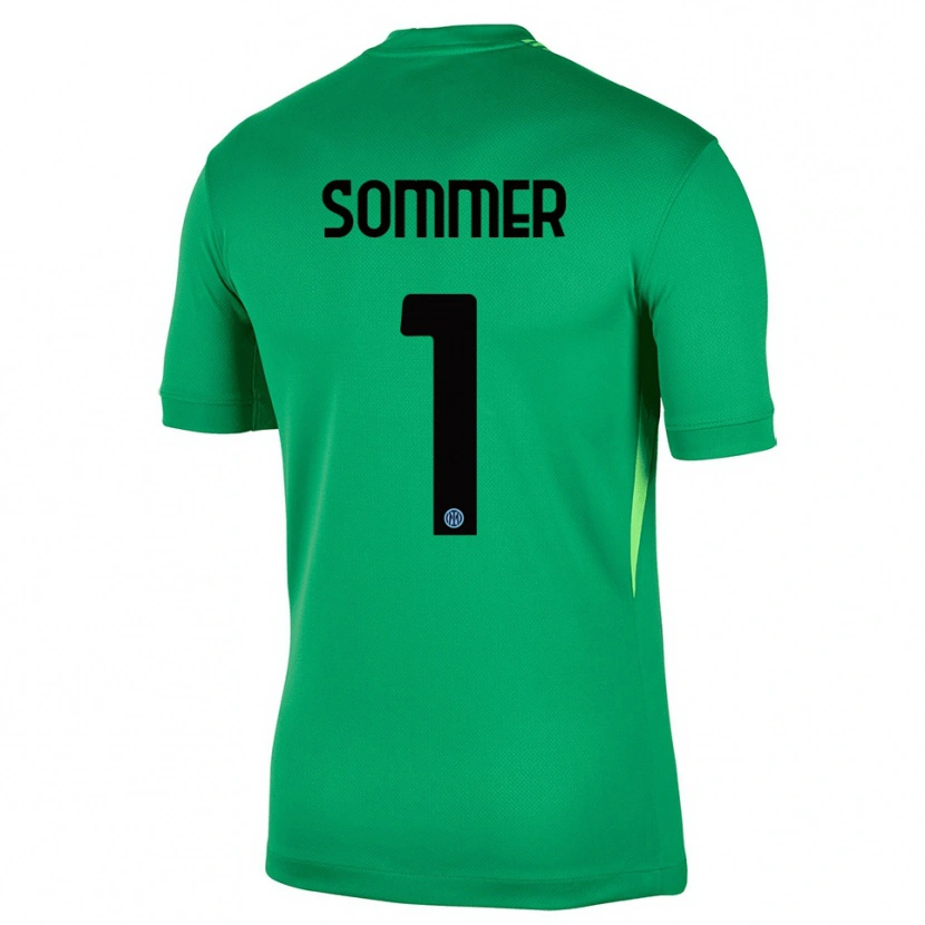Danxen Män Yann Sommer #1 Ljus Grön Svart Målvaktströja 2025/26 T-tröja