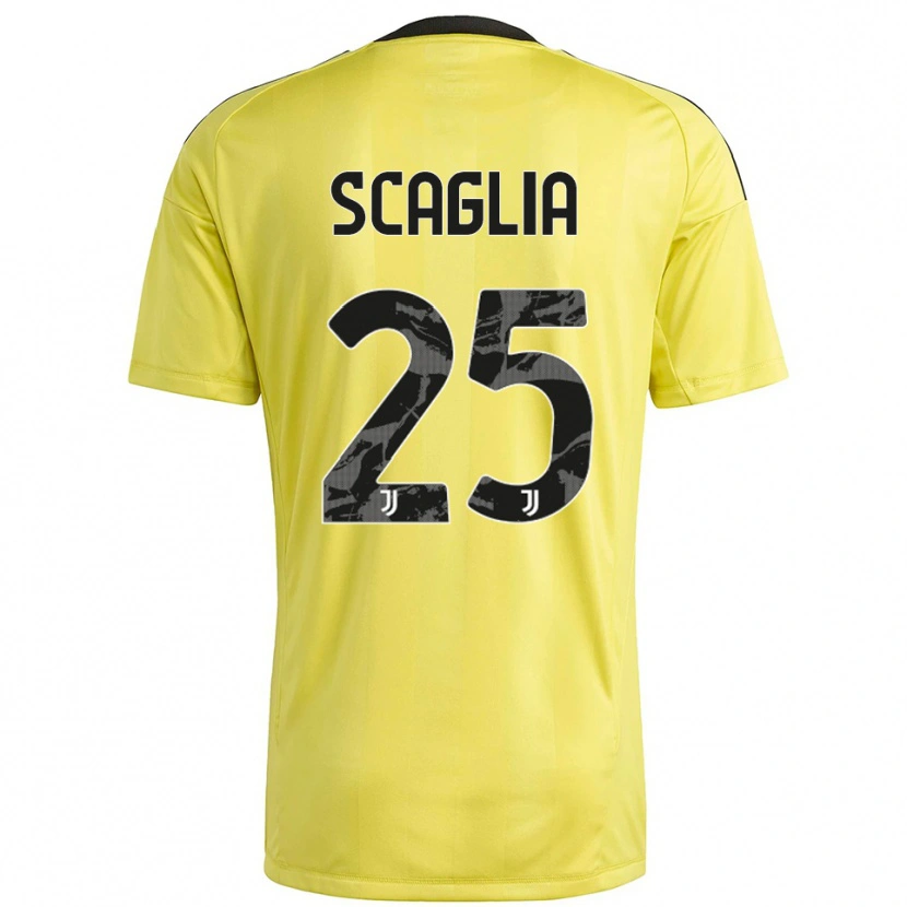 Danxen Män Simone Scaglia #25 Gul Vit Målvaktströja 2025/26 T-tröja