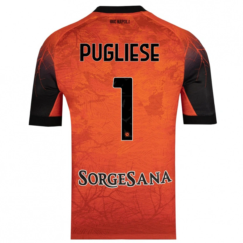 Danxen Män Claudio Pugliese #1 Orange Röd Svart Målvaktströja 2025/26 T-tröja