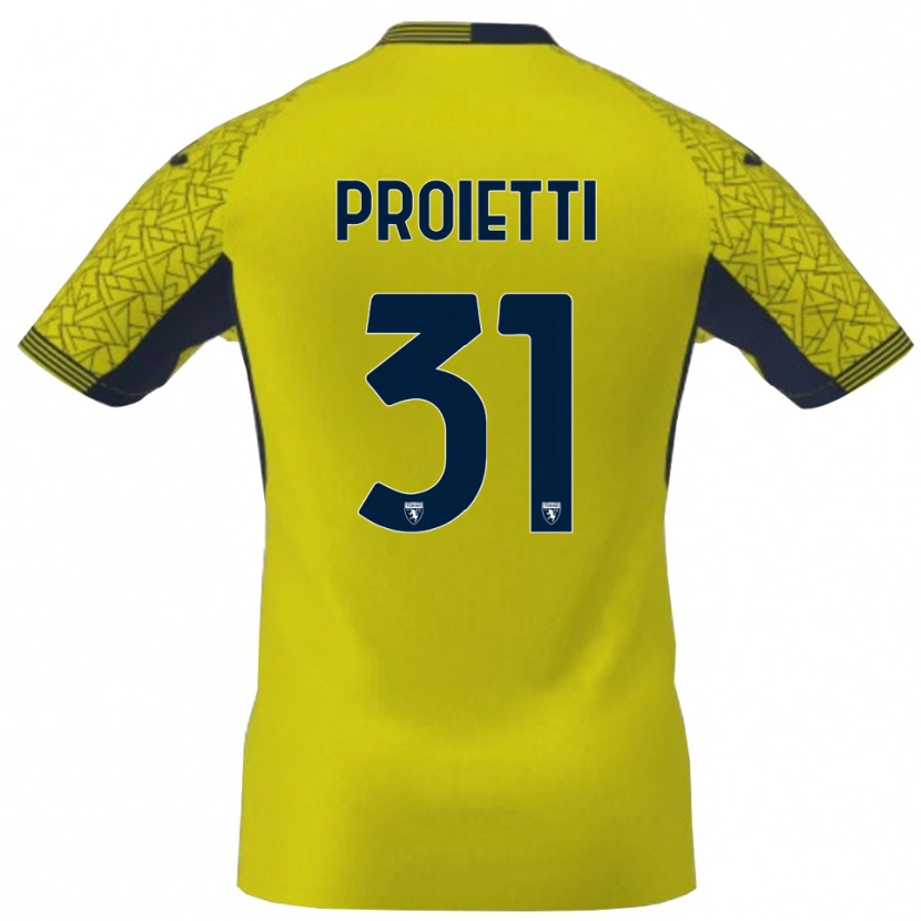 Danxen Män Riccardo Proietti #31 Gul Svart Målvaktströja 2025/26 T-tröja