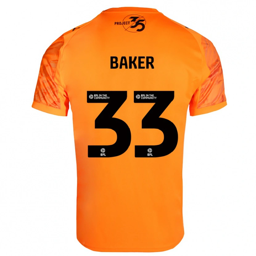 Danxen Kvinnor Zak Baker #33 Orange Svart Målvaktströja 2025/26 T-tröja