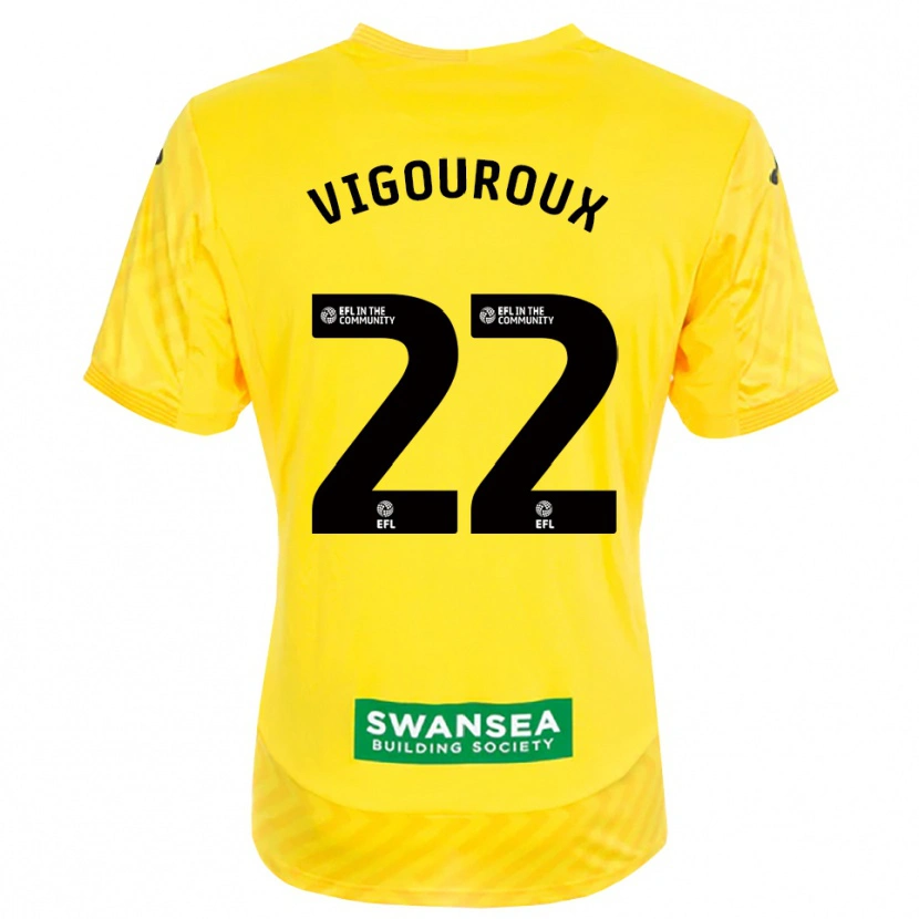 Danxen Kvinnor Lawrence Vigouroux #22 Gul Svart Målvaktströja 2025/26 T-tröja