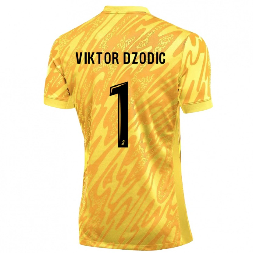 Danxen Kvinnor Viktor Dzodic #1 Orange Gul Målvaktströja 2025/26 T-tröja