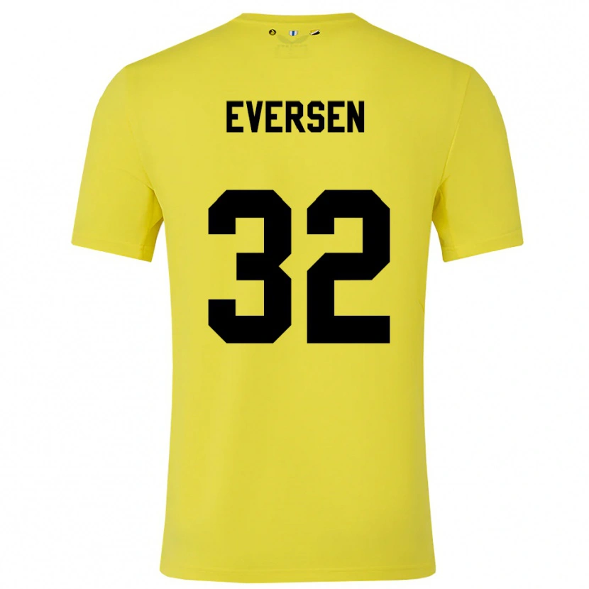 Danxen Kvinnor Justin Eversen #32 Gul Svart Målvaktströja 2025/26 T-tröja