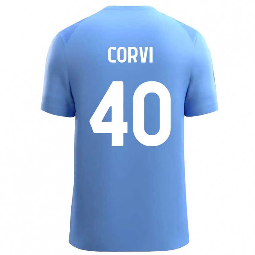 Danxen Kvinnor Edoardo Corvi #40 Himmel Blå Vit Målvaktströja 2025/26 T-tröja