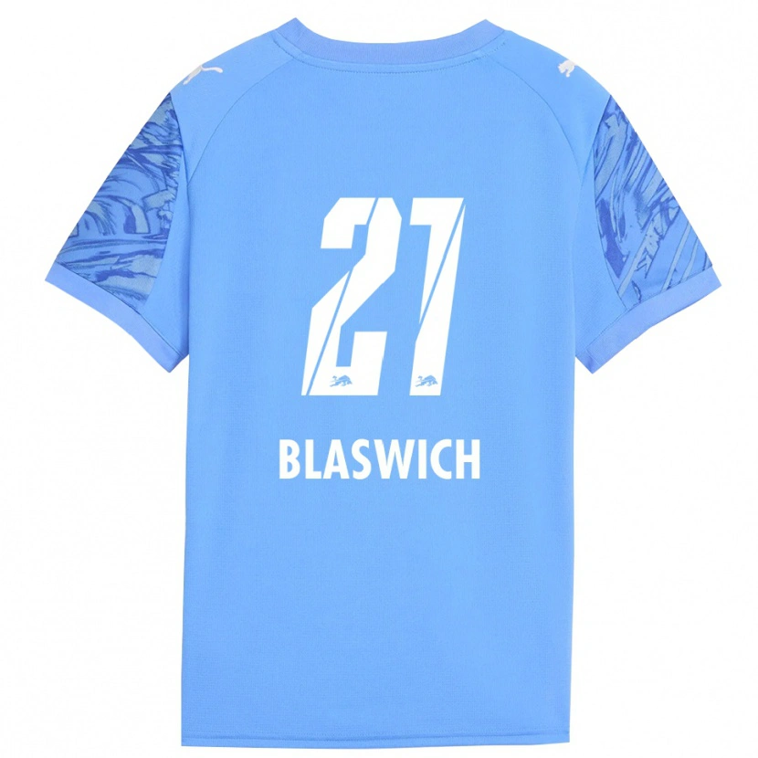Danxen Kvinnor Janis Blaswich #21 Kunglig Blå Röd Målvaktströja 2025/26 T-tröja