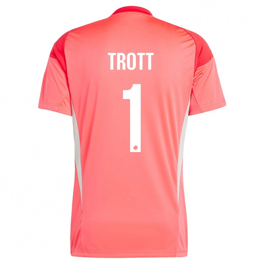 Danxen Kvinnor Nathan Trott #1 Röd Vit Målvaktströja 2025/26 T-tröja