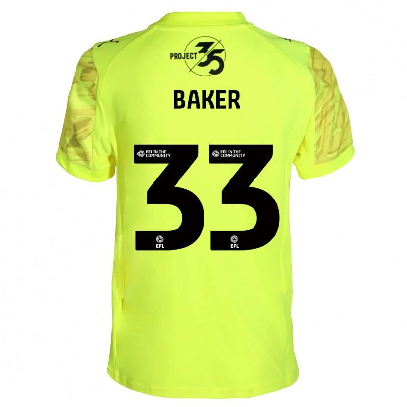 Danxen Kvinnor Zak Baker #33 Fluorescerande Grön Svart Målvaktströja 2025/26 T-tröja