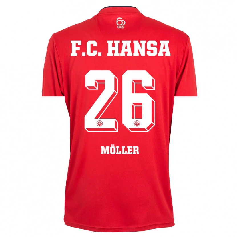 Danxen Kvinnor Andreas Möller #26 Röd Vit Målvaktströja 2025/26 T-tröja